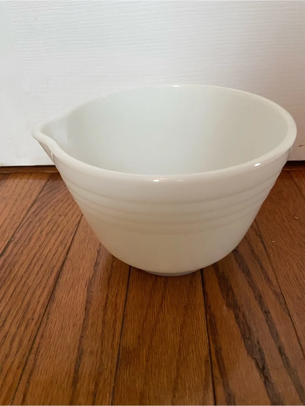 Vintage PYREX White Milk Glass Mixing Bowl with Pour Spout